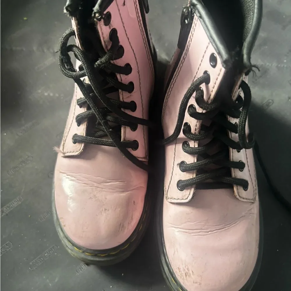 Dr Martens Boots girls pink Barbie color high top shoes cute Easter egg flats